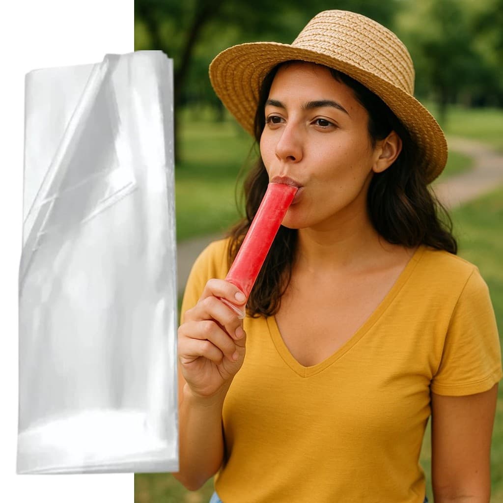 100 und Saco Plastico Juju 6x24 Transparente para Geladinho Juju Sacole Talher sacolé chup chup saco geladinho