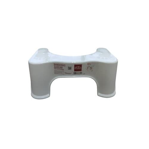 Banquinho Sanitário Auxiliar Branco Ergonomico Conforto Postura Banheiro