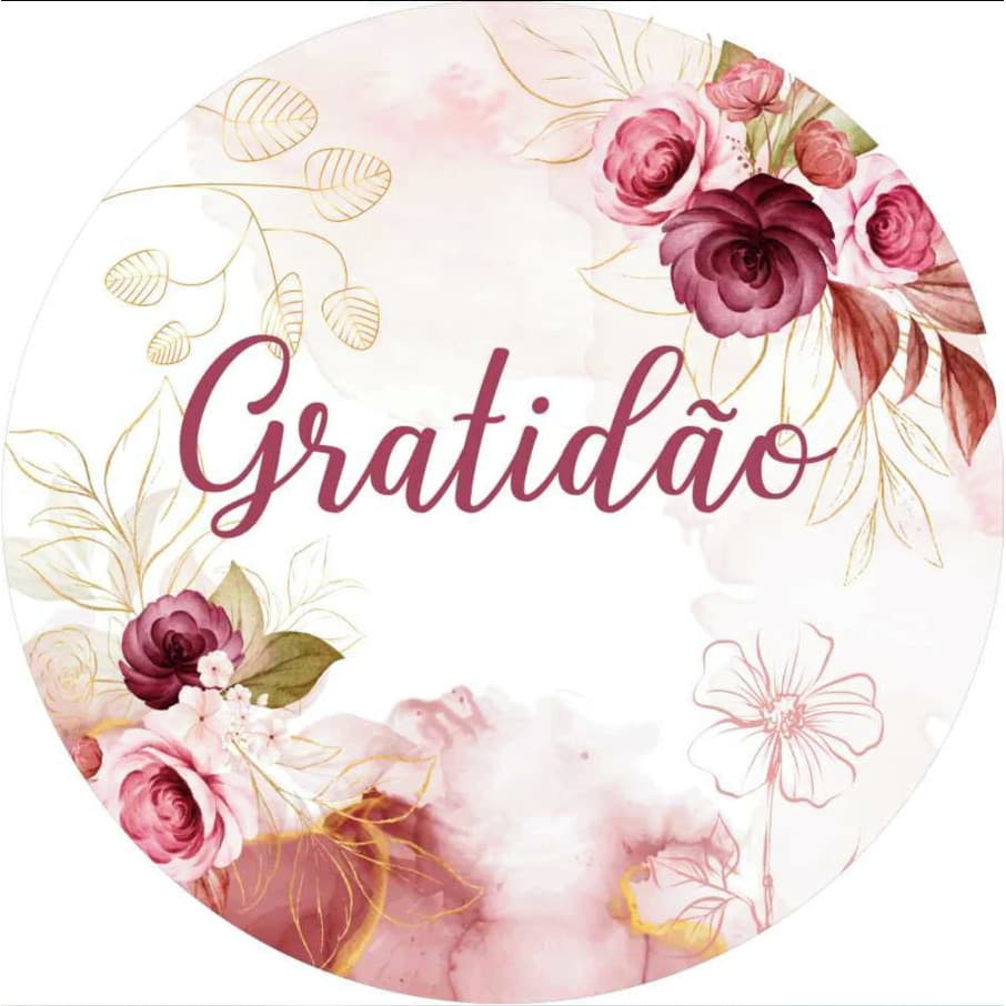 Gratidão Painel Redondo Festa | Tecido Premium | Vários Modelos | Frete Grátis | 150x150cm e 50x50cm