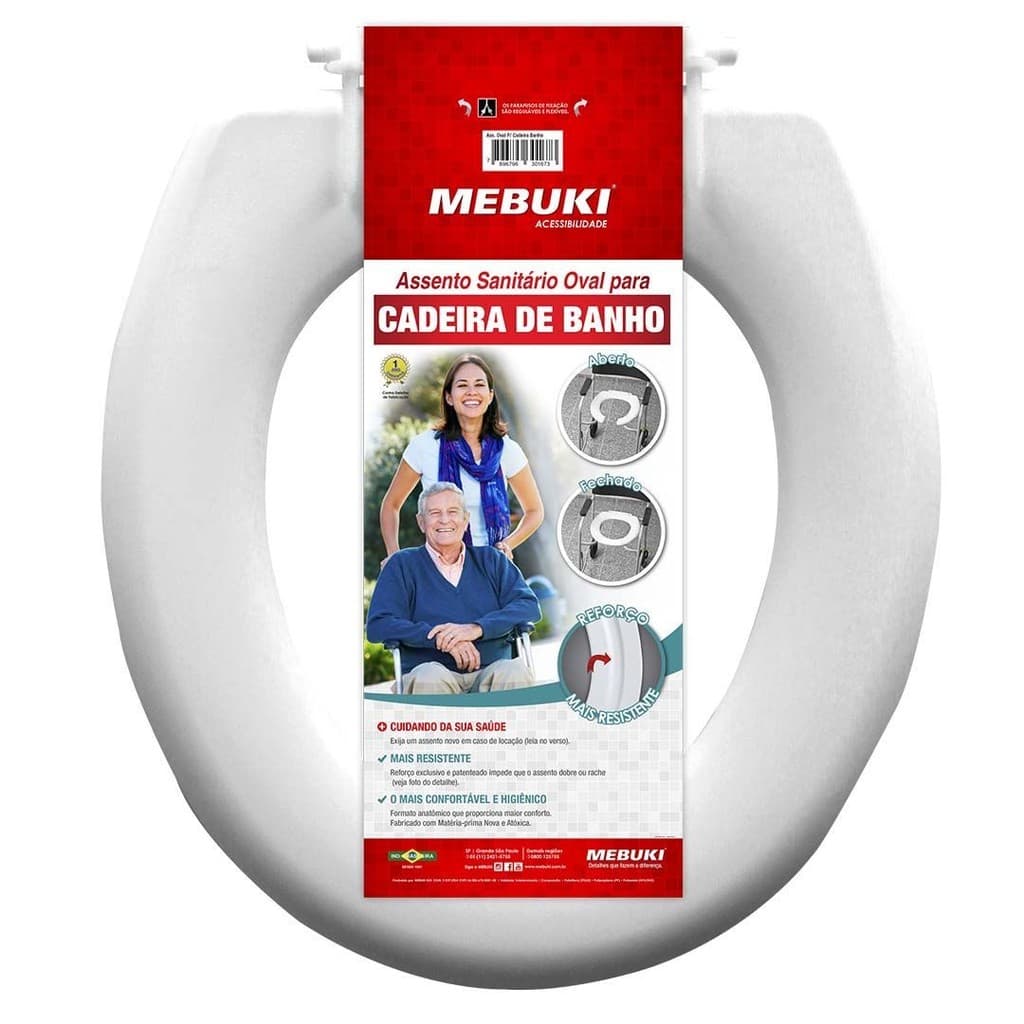 Assento Sanitário  Fechado P/ Cadeira De Banho Mebuki