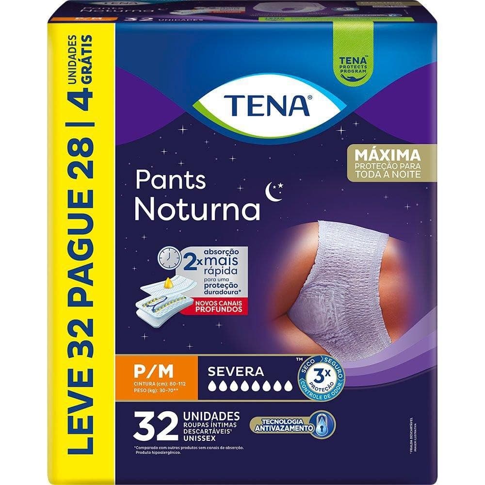 Roupa Íntima Tena Pants Noturna P/M Leve 32 Pague 28 unidades