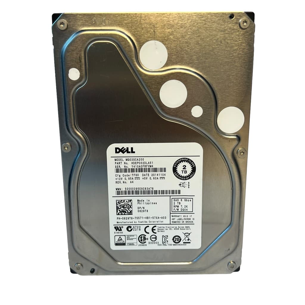 Disco Rígido Interno Hd Sas 3'5 Dell 2tb 7.2k Rpm Mod. Mg03sca200, Comp. Com Servidores Power Edge Dp/n: 0829t8