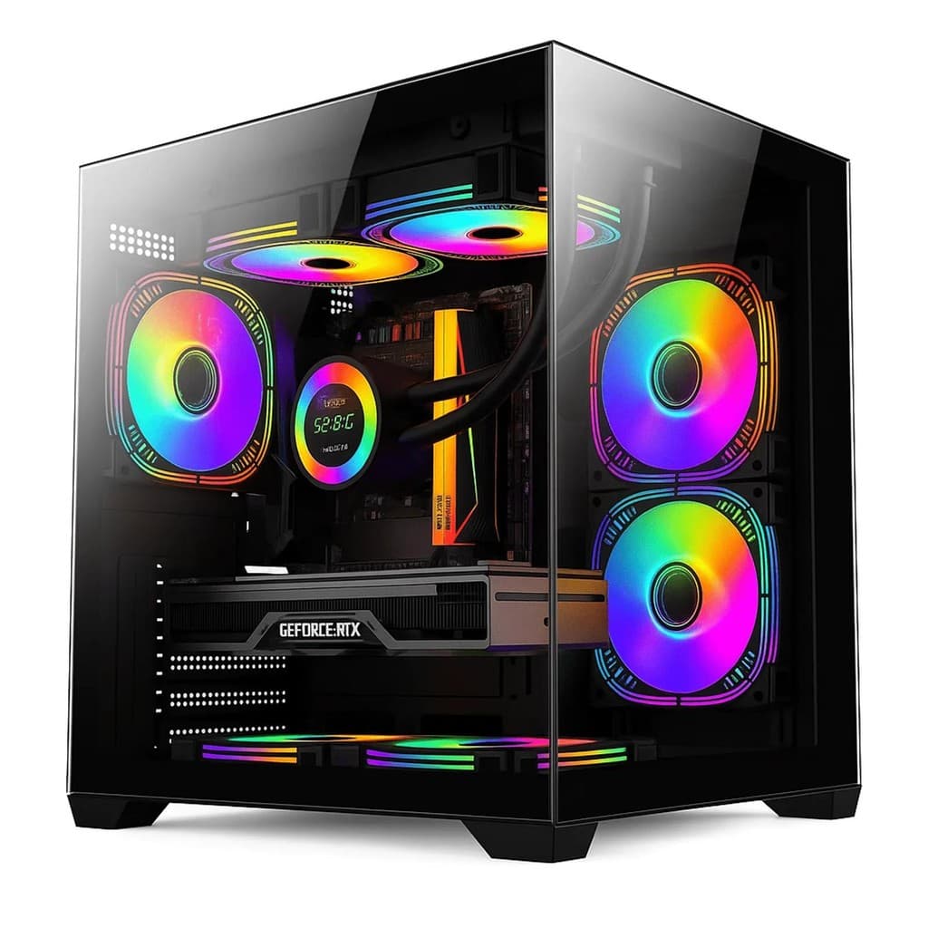 PC Gamer Potente AMD Ryzen 7 5700X Placa de vídeo RTX 5060 8GB Memória 32GB Water cooler