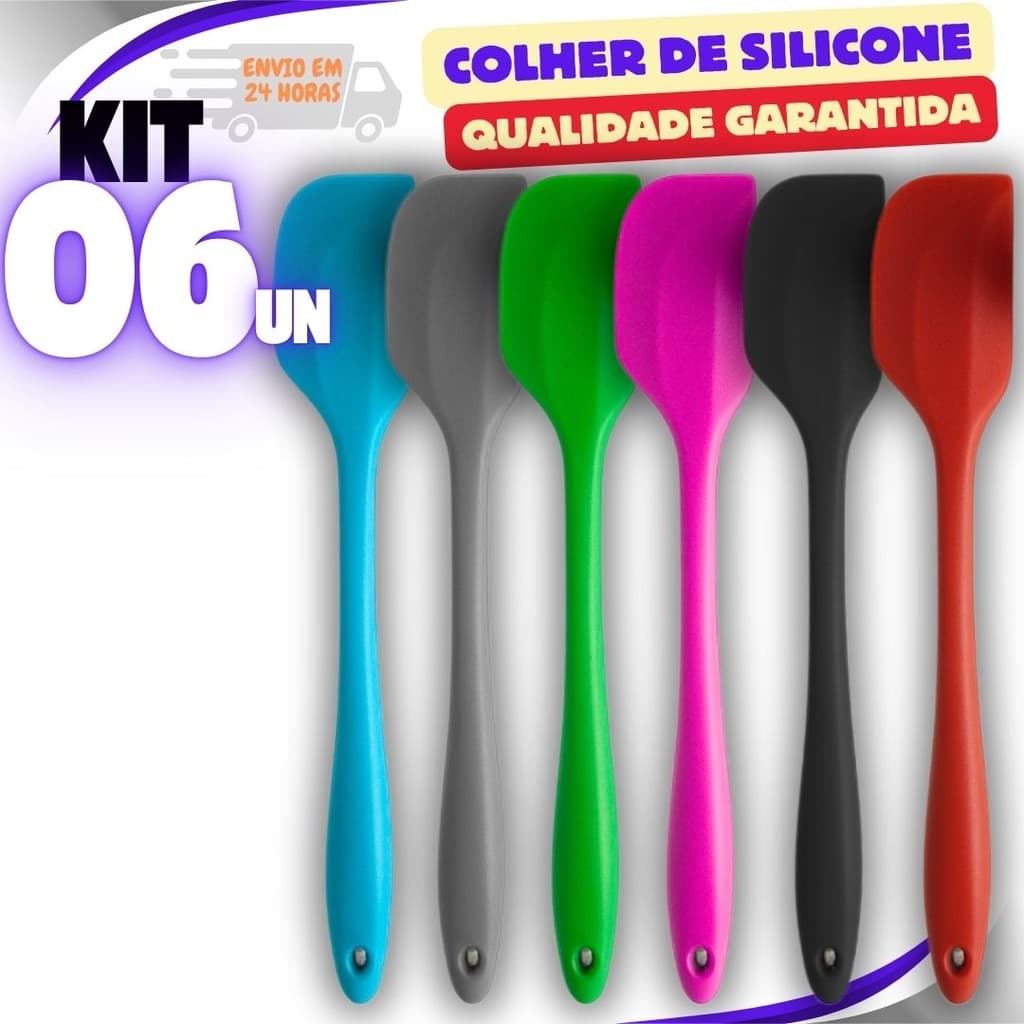 KIT6, 3 ou 2un Espátula Premium Pão Duro D Silicone Resistente a Altas Temperaturas não Risca Panela