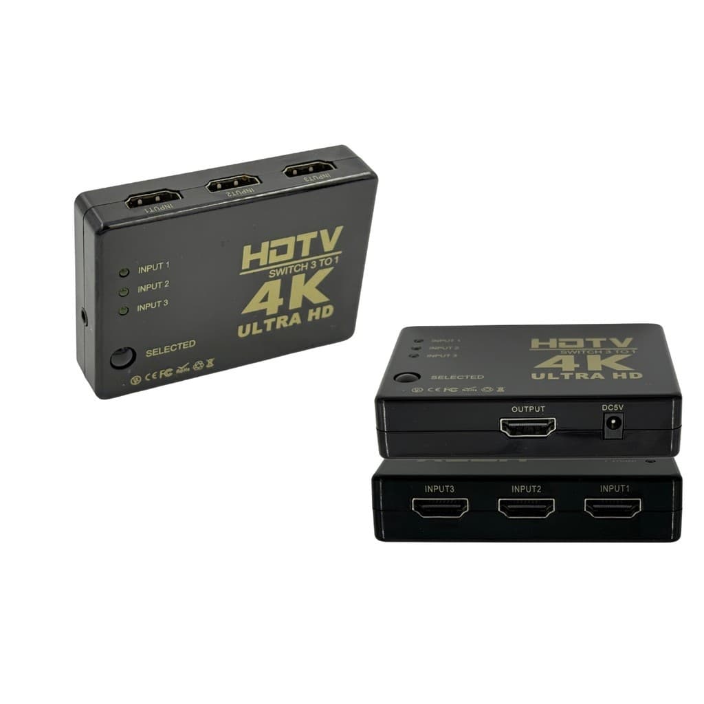 Switch Hdmi 3x1 Com Controle Remoto KNUP 1080P