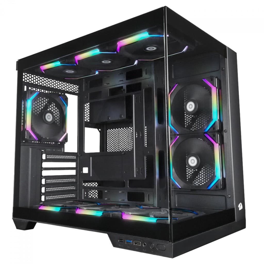 Gabinete Gamer Redragon Wideload Pro, Mid Tower, Vidro Temperado, ATX, Black, Sem Fan, CA-604B-PRO