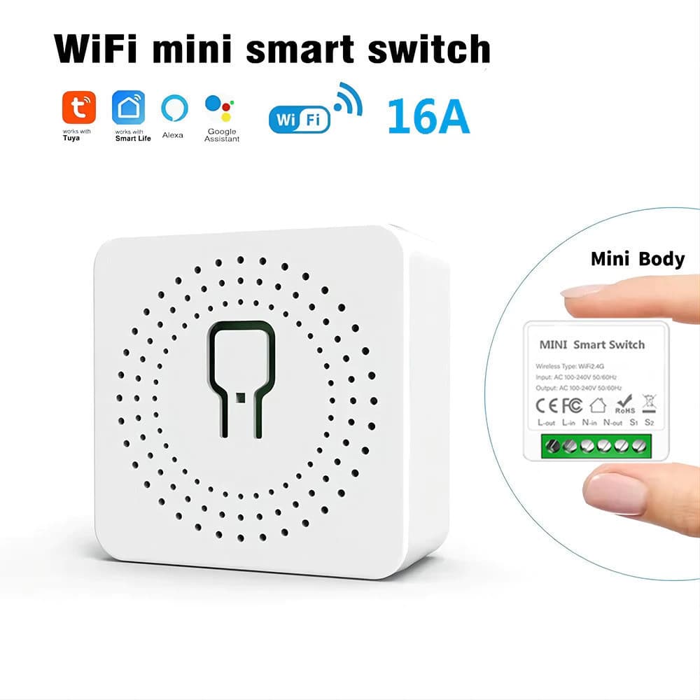 Módulo Interruptor Inteligente Tuya WiFi, Suporta Controle 1 canal, 100-240V, Funciona com Alexa, Google Home canaa yl