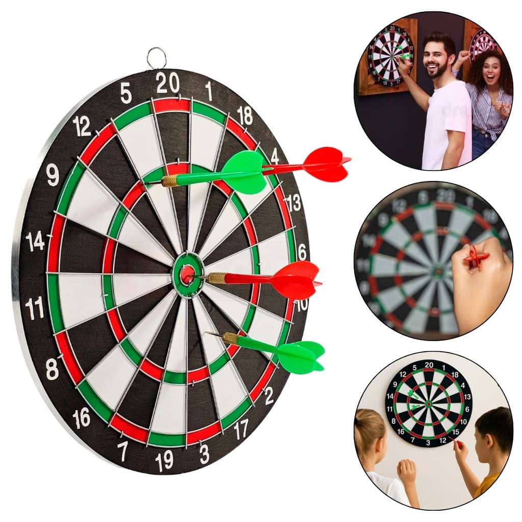 Kit Alvo Jogo De Dardos 12 Polegadas Com 4 Dardos