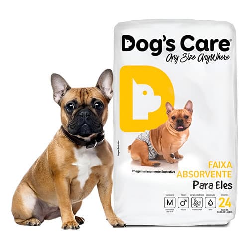 Fralda Higiênica Cachorro Macho 24 Un Descartável P M G Para Cio Passeios Viagens Dogs Care Cães Pet