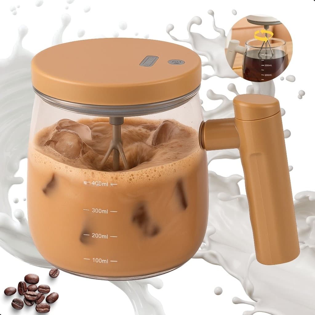 Caneca Mixer Vidro Misturador De Bebidas Portátil 500ml Elétrica Automática Café Suco