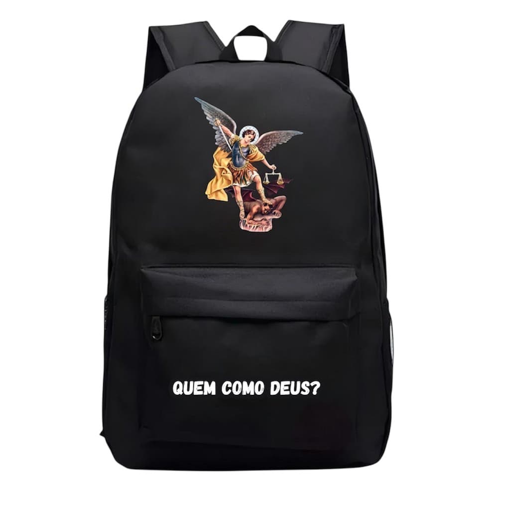 Mochilas Unissex Reforçada Grande Impermeável São Miguel Arcanjo Jesus Deus