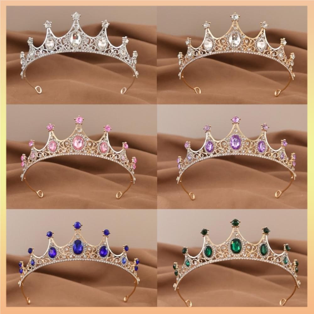 Tiara De Strass Refinada , Acessórios Versáteis Para Cabelo , Metálico , Elegante , Coroa De Princesa Festa De Aniversár