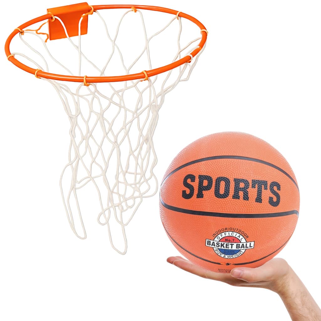 Aro Cesta Basquete Reforçado Infantil Rede e Bola Oficial