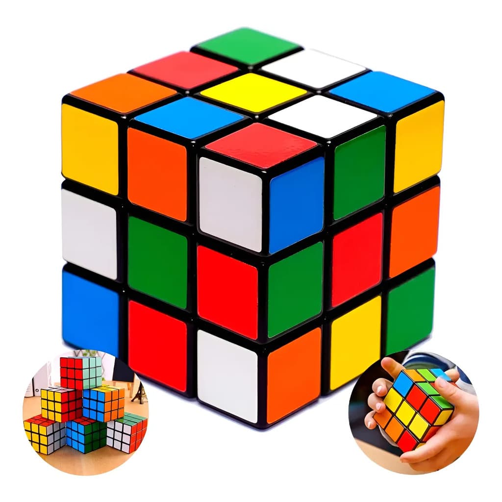 Kit C/ 2 ou 3 Cubos Mágicos Clássicos Tamanhos Pequeno, Médio e Grande Exercita Mente Adultos e Crianças Multicolorido