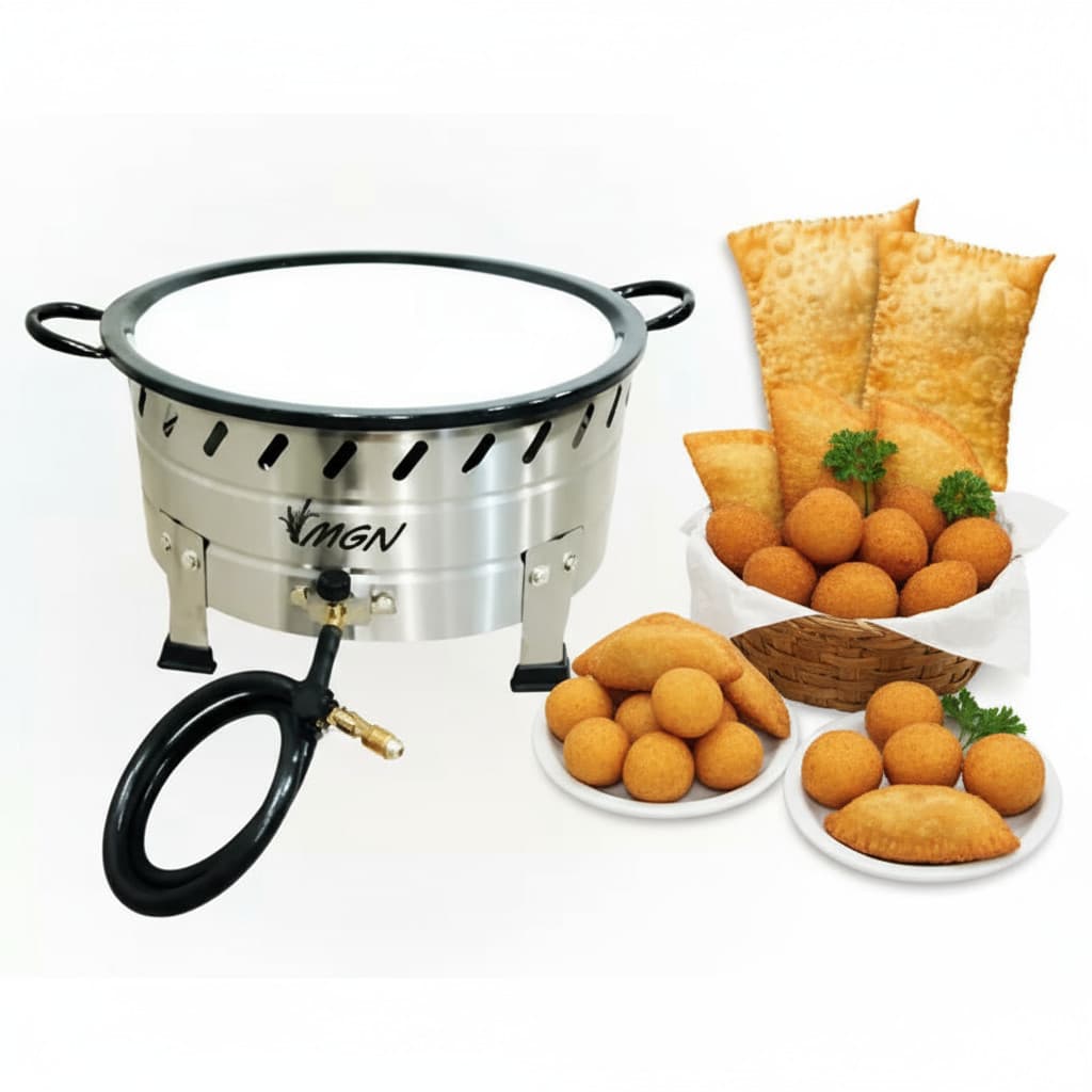 Fritador Fogão á Gas Tacho Pasteleiro 10 litros n18 de Mesa Fritadeira coxinha Pastel Promoção