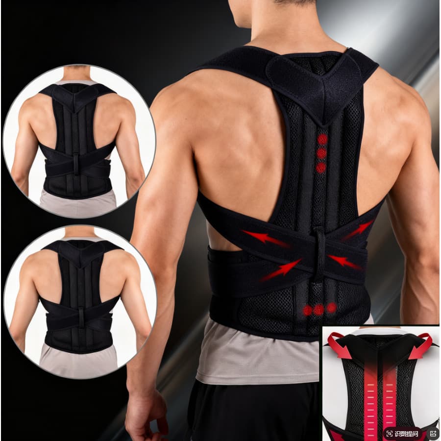 Cinta Colete Unissex Reforcada Corretor Postural Coluna Lombar Forte