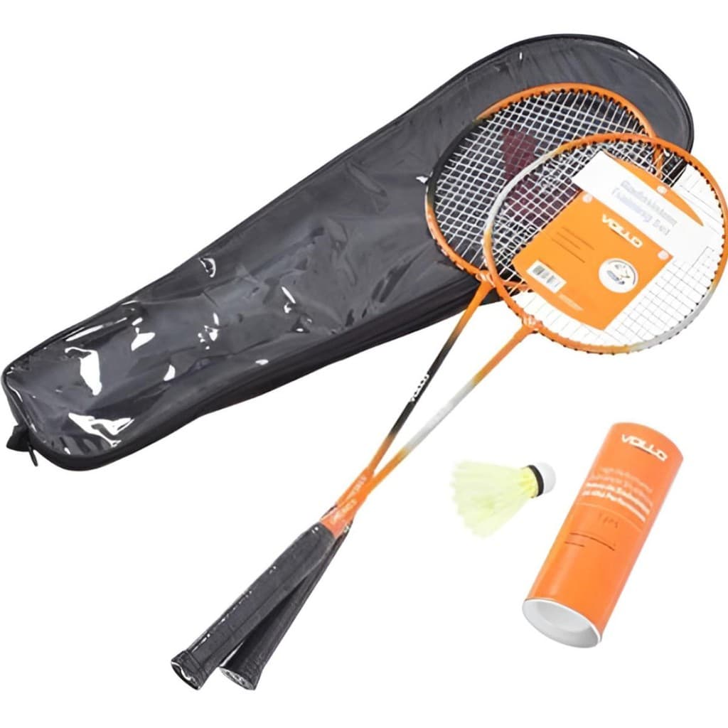 Kit Badminton 2 Raquetes 3 Petecas E Bolsa Vollo