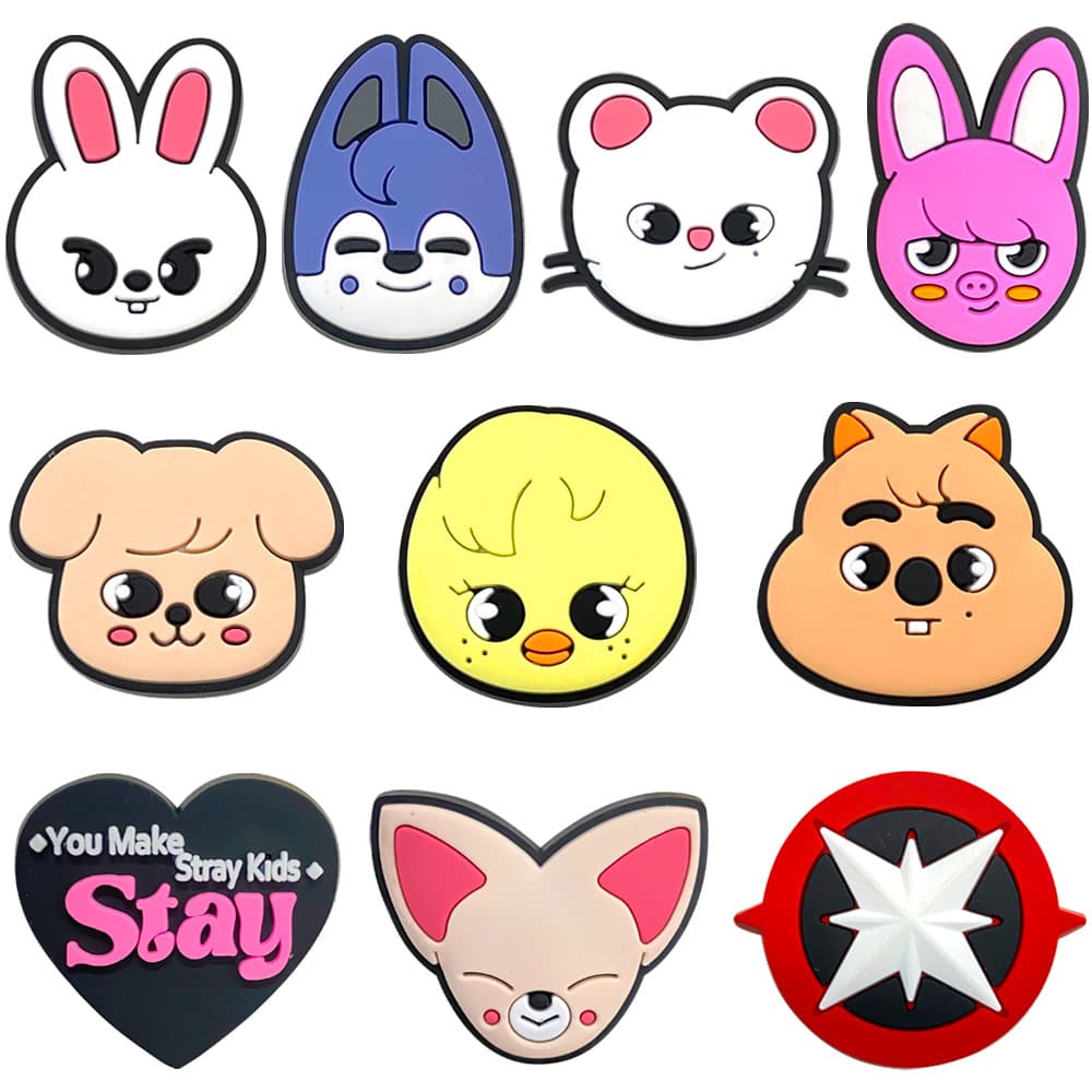 Coreano Menino Banda Ídolo MEIDJ Sapato Encantos Sandálias Pingente Botão Tamanco Pinos Presentes Para Fãs