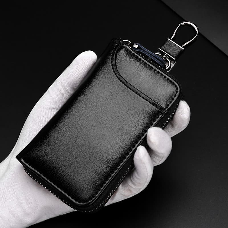 Capa de Chave de Carro em Couro Genuíno, Capa de Chave Multifuncional Masculina, Porta-Chaves Feminino da Moda, Venda Qu