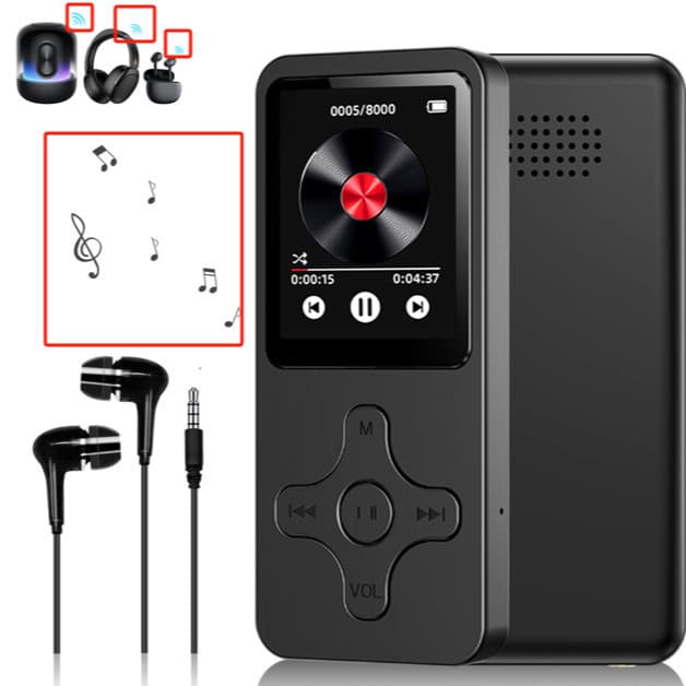 Leitor De Mp3 E Mp4 Com Tela De 1,77'' Bluetooth