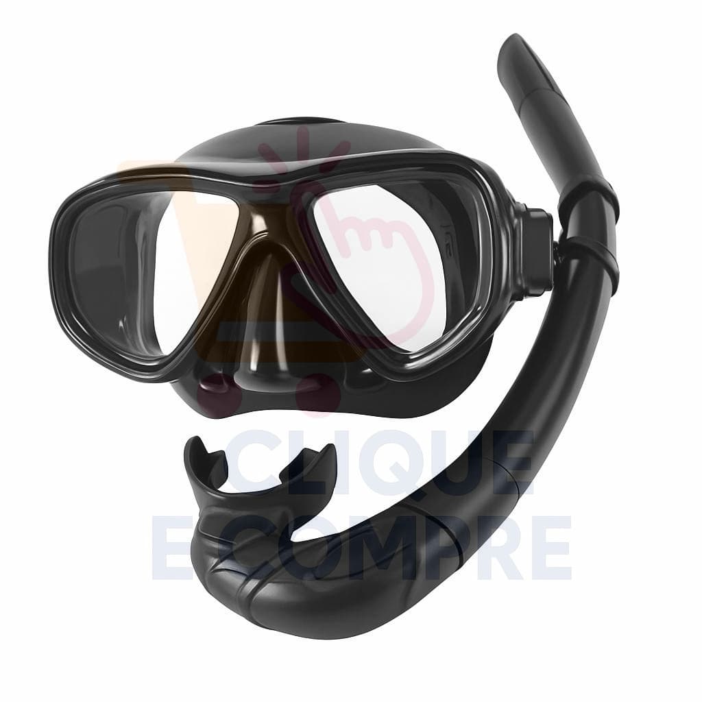 Kit Mergulho Máscara Respirador Snorkel Profissional Adulto Natação Silicone Confortável