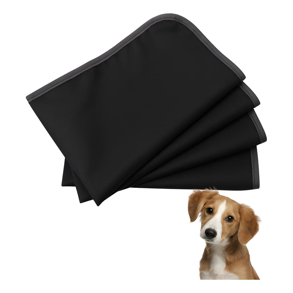 4 Tapetes Higiênico Lavável Preto 50x70cm Para Cachorro