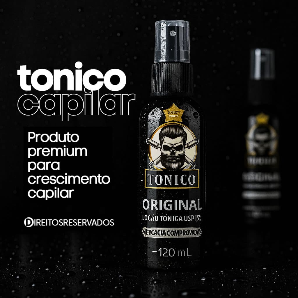 Tônico Crescimento Capilar, cabelo, barba e sobrancelha com falhas