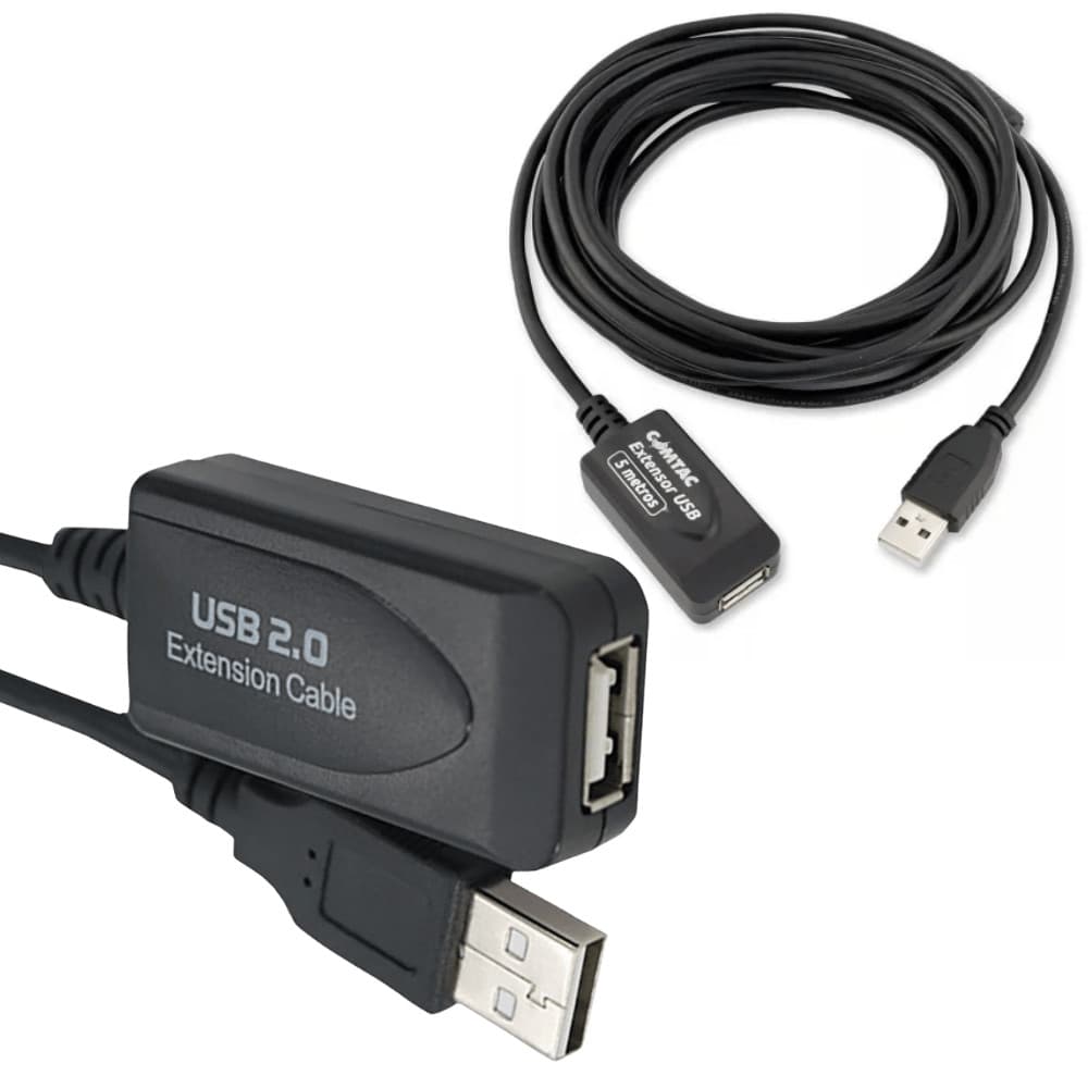 Cabo Extensor USB 2.0 Cabo 5 Metros AM+FM Preto Amplificado