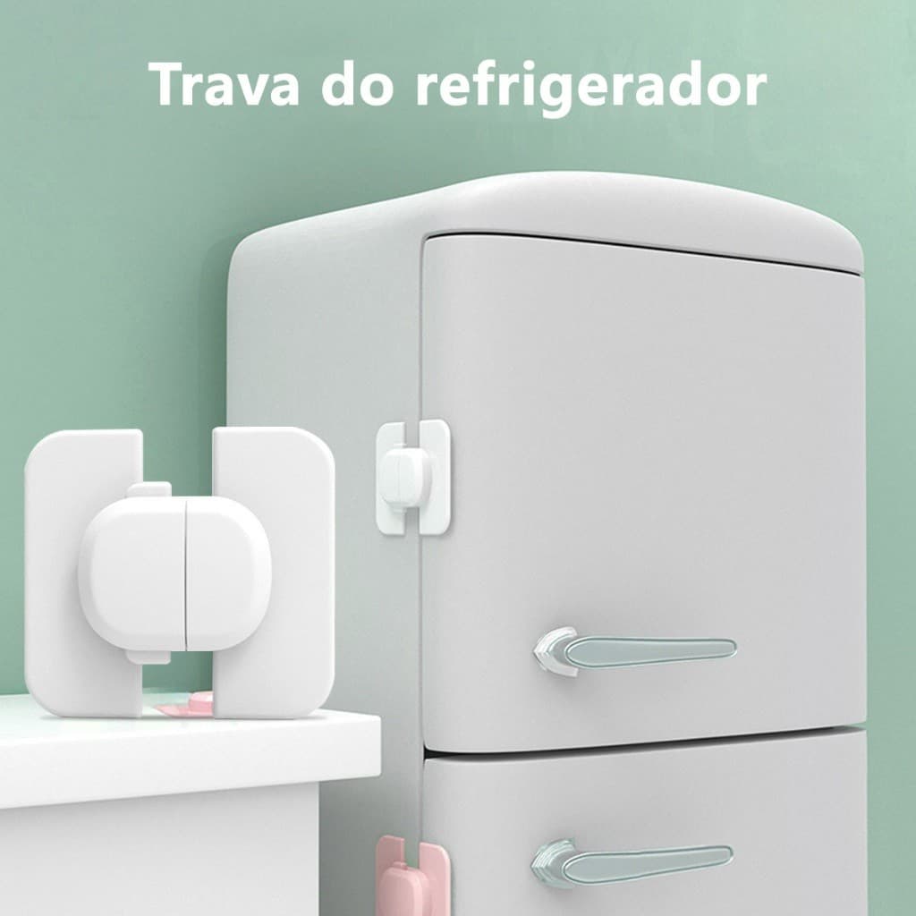 Trava De Segurança Para Portas e Gavetas De Armários e Geladeiras Segurança para Bebes e Crianças