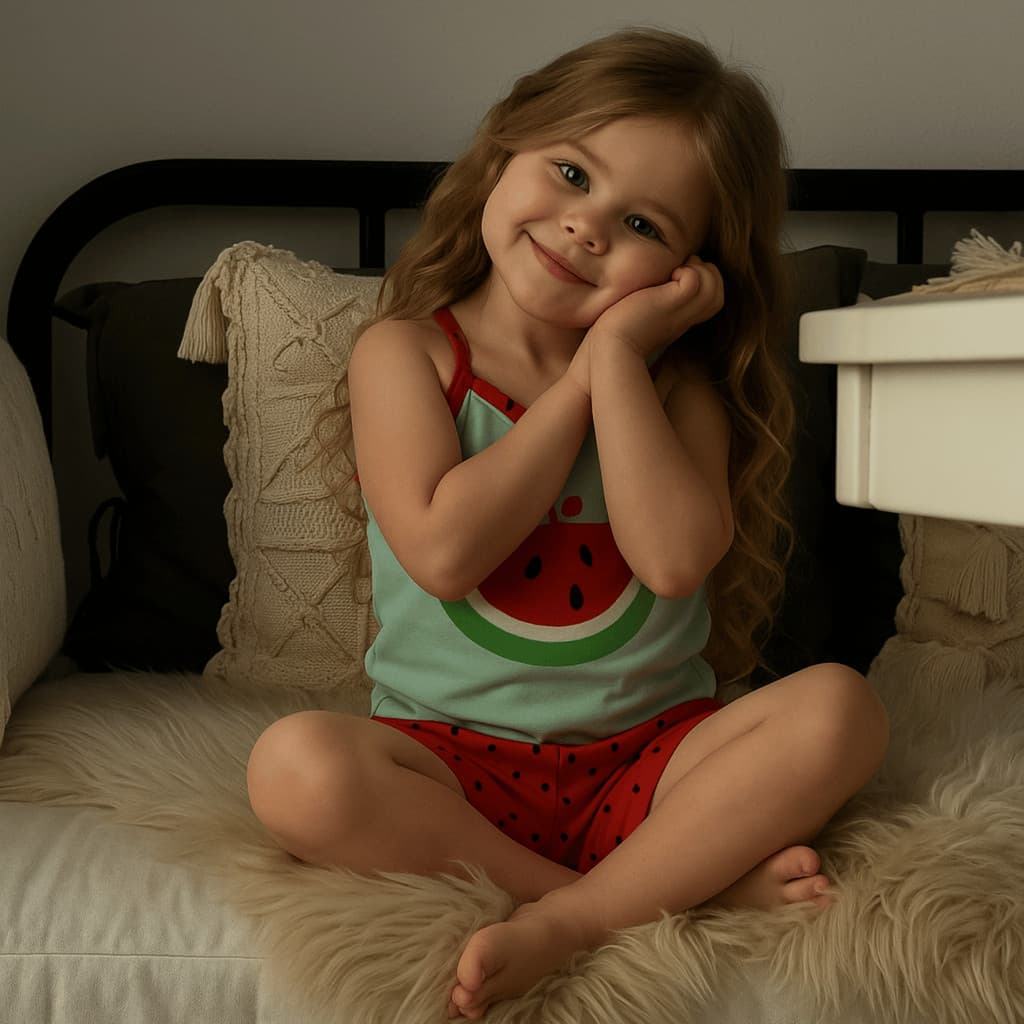 Pijama Infantil De Menina Criança Blusa Short Doll Verão Curto