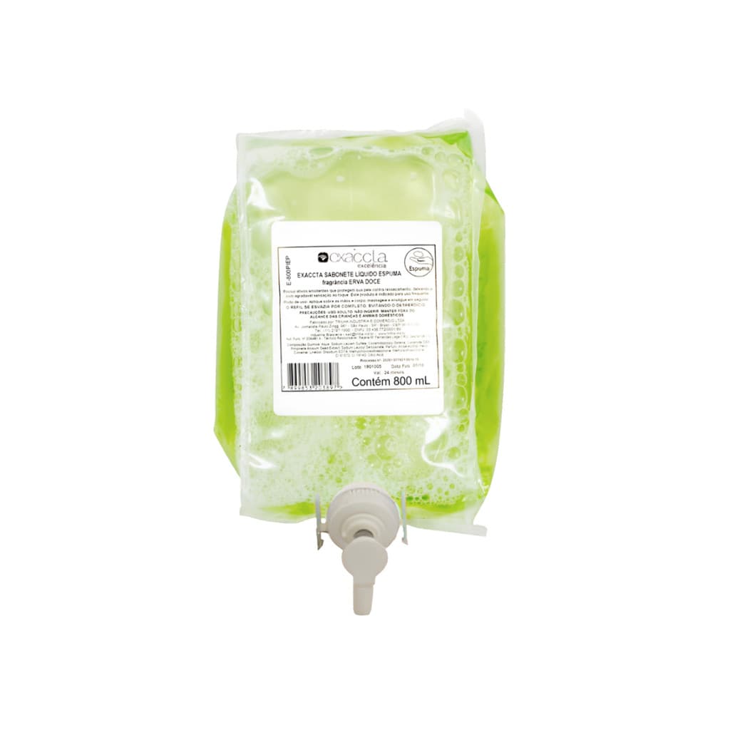Sabonete Espuma Refil com Válvula Erva Doce 800ml Exaccta Plus Trilha