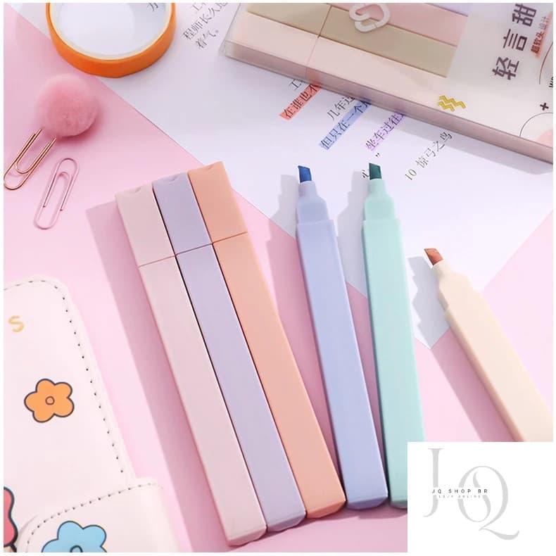 6 Cores PASTEL CY/WD Protetor Olhos Marca texto Caneta Iluminador Quadrada Barato