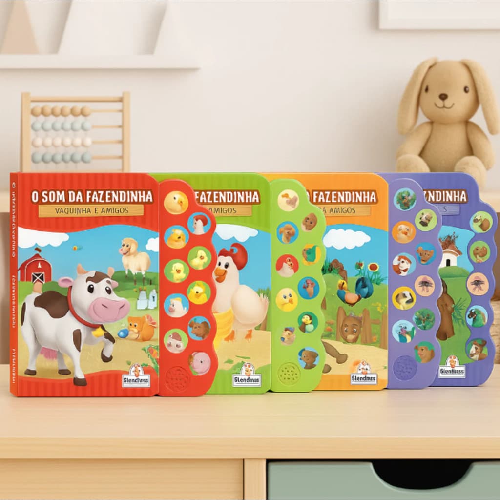 Livro Fazendinha com Som – Sons de Animais para Bebês e Crianças 2+anos | 10 Sons Cada com 2 pilhas