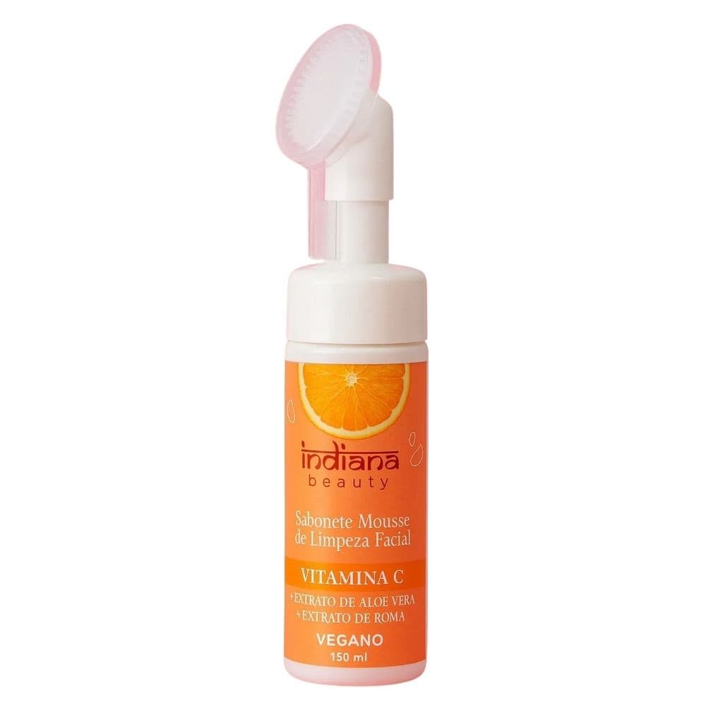 Sabonete Mousse de Limpeza Facial Vitamina C Indiana Beauty 150ml
