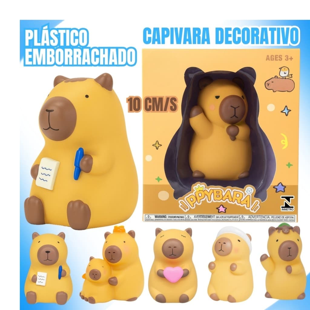 Capivara Decorativa de Plástico Emborrachado