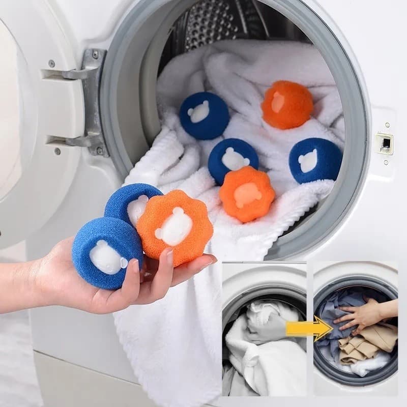 Kit Bolas Panda 6Cm Para Maquina De Lavar Roupa De Maneira Fácil E Prática Tira Pelos