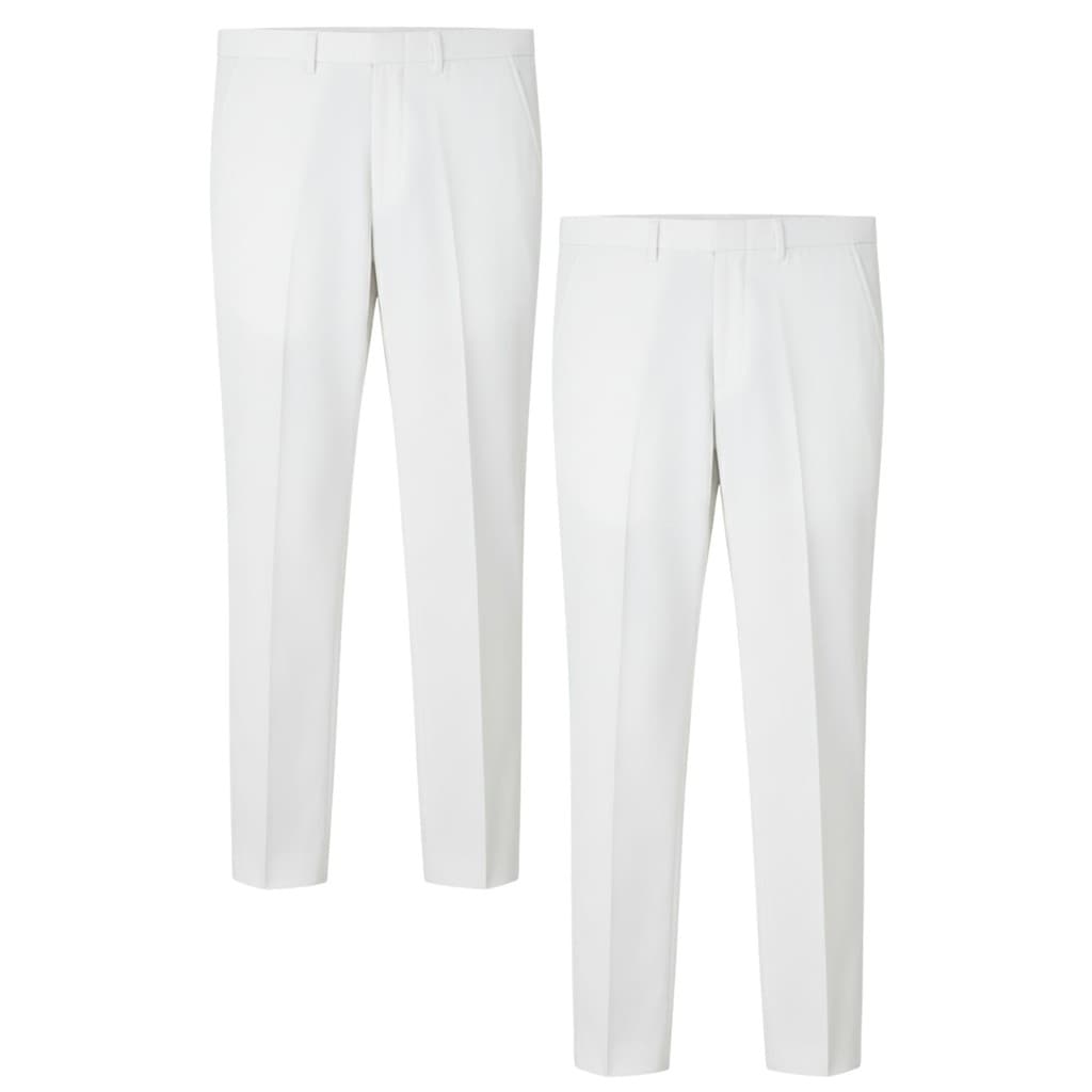 KIT 2 Peças - Calça Social Masculina Slim Branca Calça de Terno Tecido Panamá Calça Formal Alfaiataria Homens
