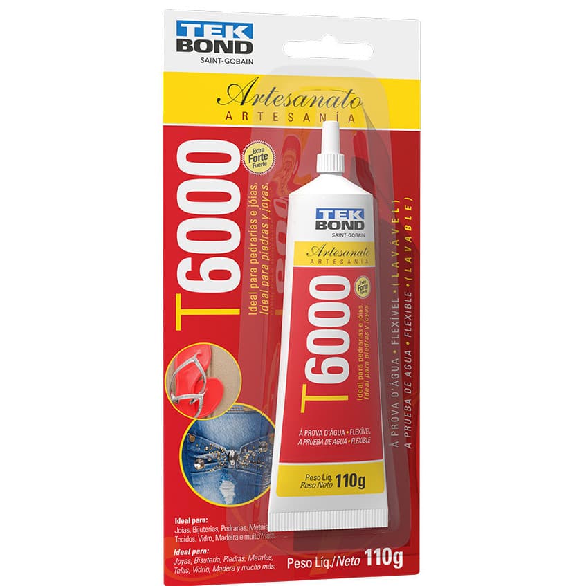 Cola T6000 Tekbond 110gr - Cola Permanente para Artesanato, Pedrarias e Bijouterias.