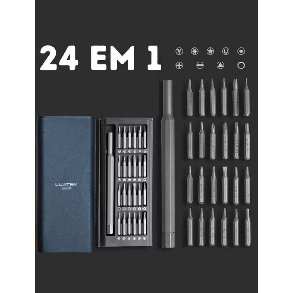 Kit Jogo Ferramentas Chave de Fenda Magnética Precisão 25 Peças Relógios Eletrônicos Óculos Notebook