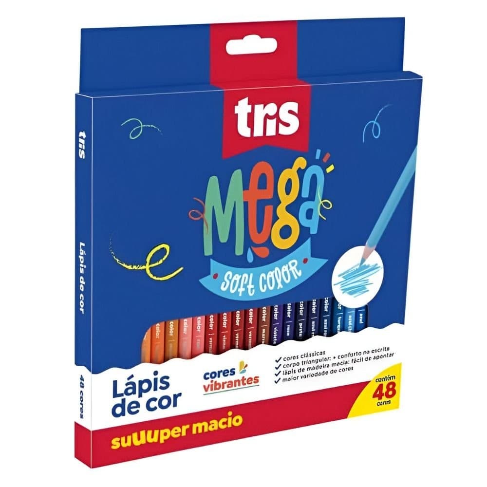 Lapis De Cor Mega Soft Color 48 Cores Tris