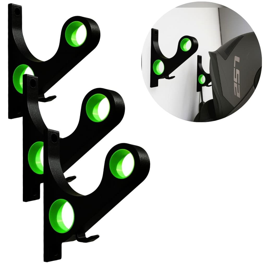 Suporte para Pendurar Capacete com gancho porta Chave fixação na Parede com buchas e parafusos