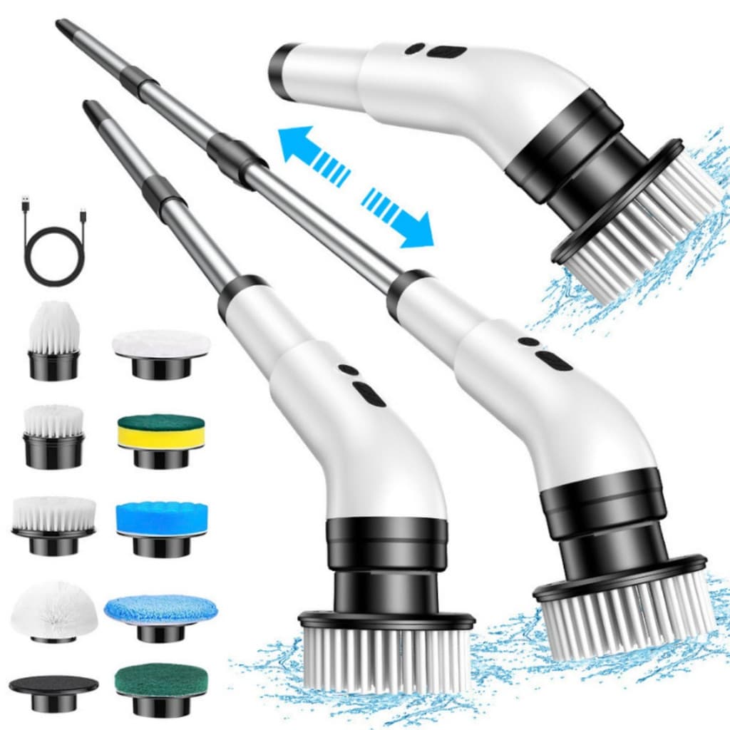 Esfregão Elétrico Sem fio Escova De Limpeza Pesada Multiuso 360 Recarregável Giratória.Enviar imediatamente