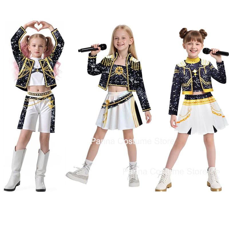 Kids Girls Remi Zeoy Cosplay Huntrix Costume  Honters Mire Stage Costumes Child Halloween Party Clolthes Set