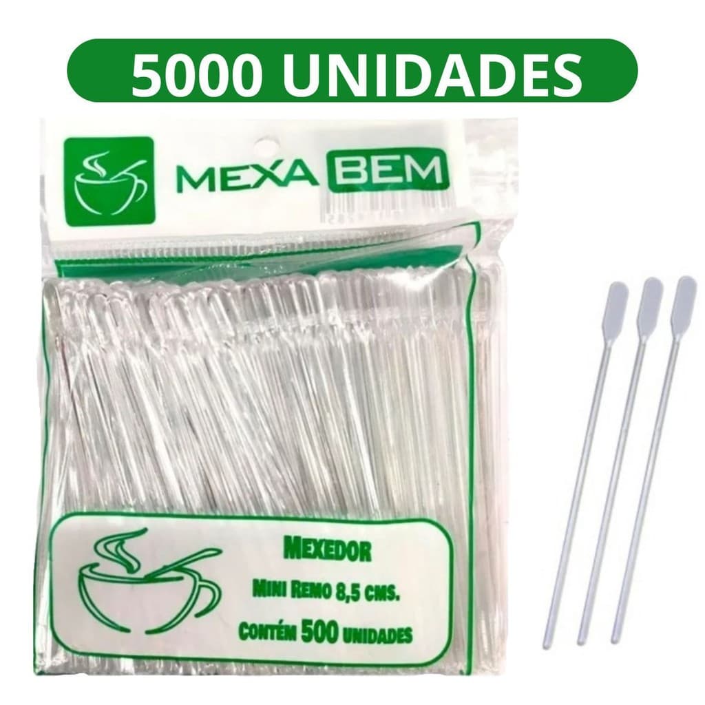 Kit 5000 Mexedores de Café Descartável 8cm | Atacado Barato MexaBem 8,5cm Quantidades