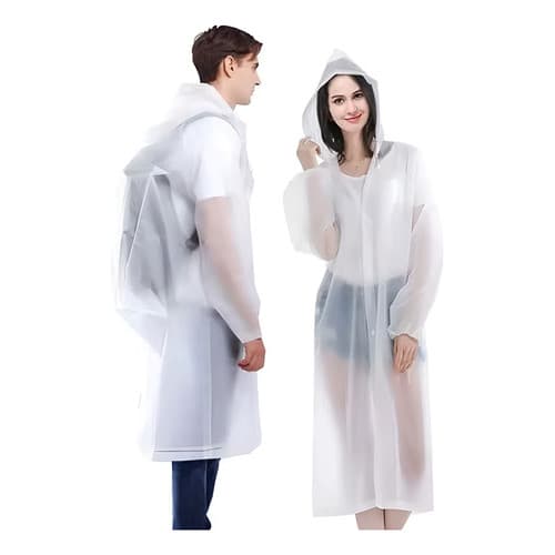 Kit Capa de Chuva 1, 2 ou 3 Transparente Reforçada Reutilizável Grossa Longa Capuz  Qualidade Premiu