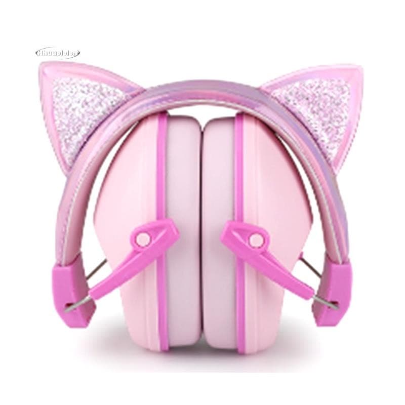 Orelhas De Gato Rosa Crianças Earmuffs Ajustável Anti-Ruído Protetor Auditivo Para Estudo E Sono Cancelamento De