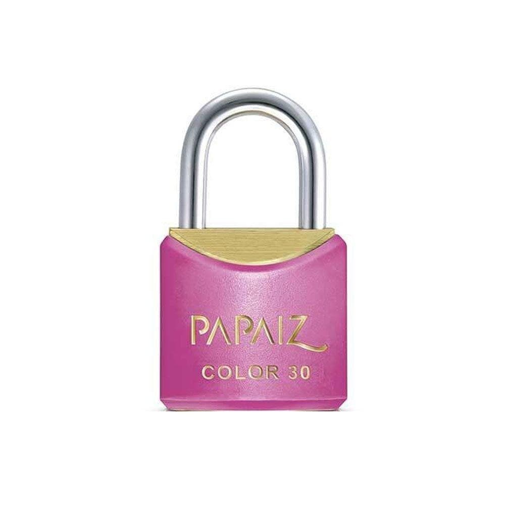 Cadeado com Chave 30mm Latão Rosa Colorido Papaiz