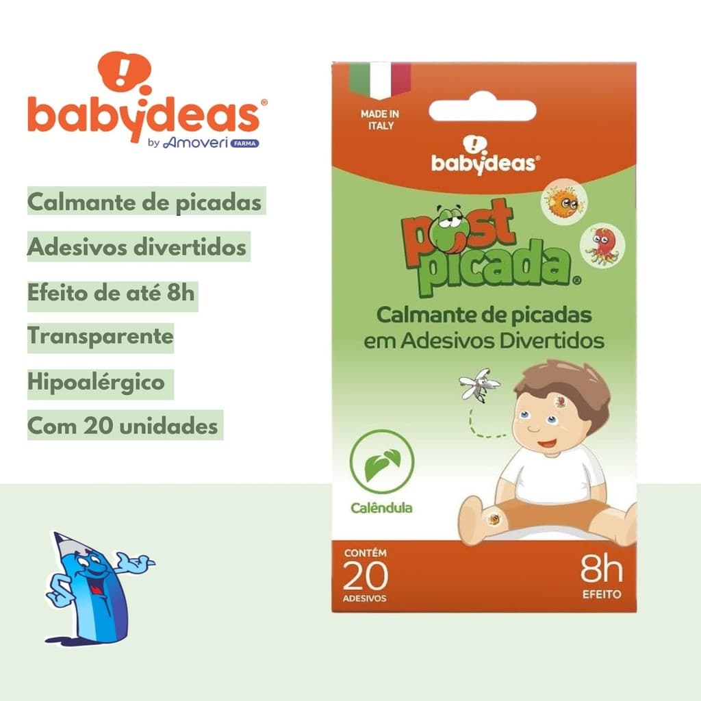 POST PICADA ADESIVO CALMANTE PARA PICADA DE MOSQUITO 20 UNIDADE INFANTIL NATURAL PÓS PICADA BABYDEAS