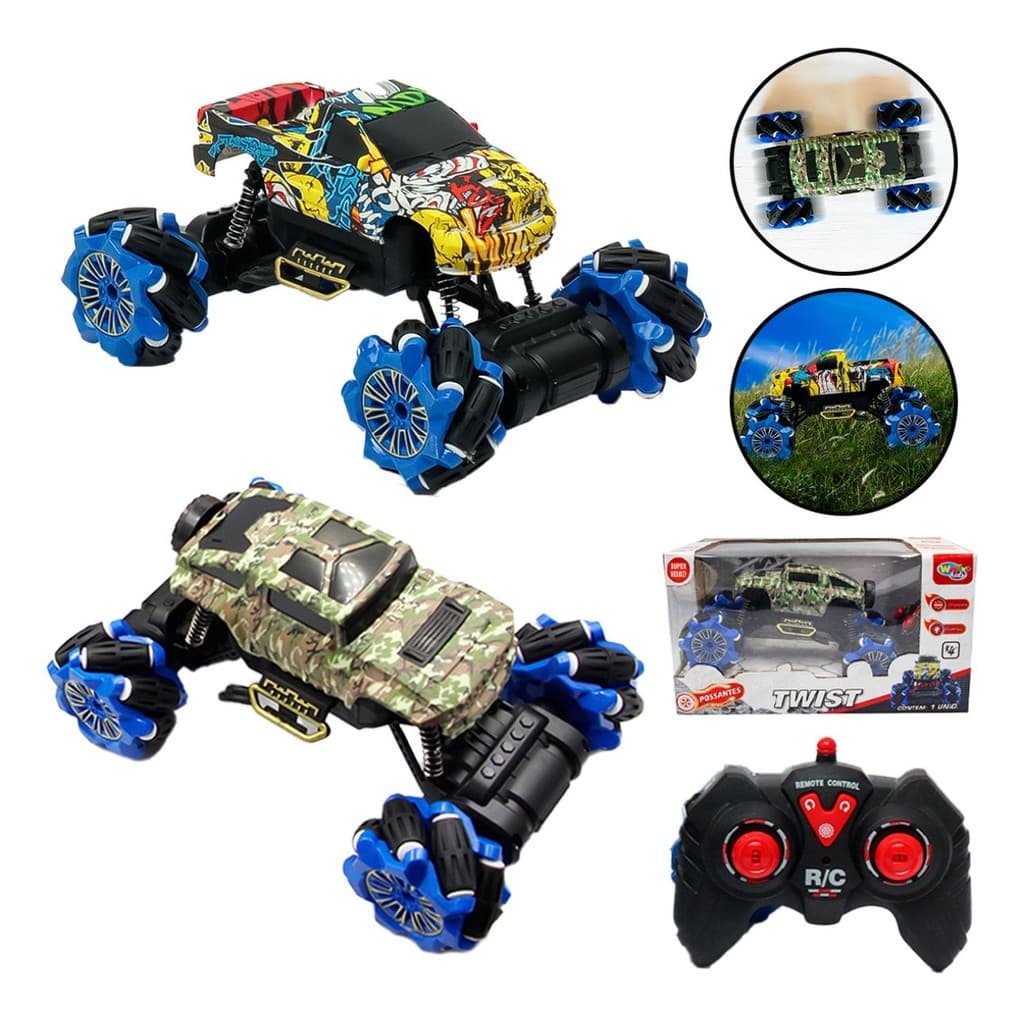 Carrinho Controle Remoto Super Carro Twist 7 Funções Bateria Recarregável Brinquedo Infantil
