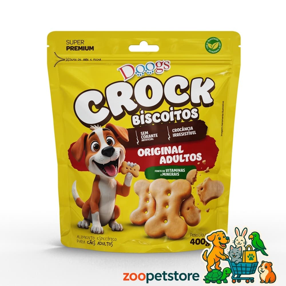 Biscoito para Cães Adultos Original Doogs Crock 400gr